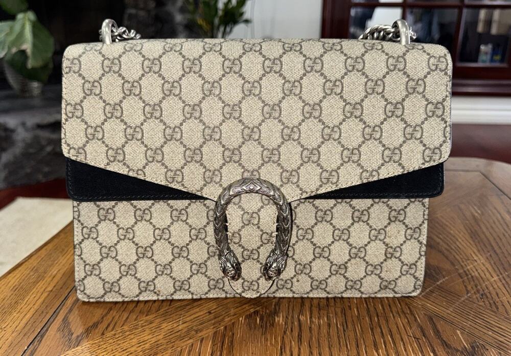 Authentic Gucci Dionysus medium shoulder bag in GG Supreme canvas